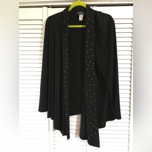 Black cardigan with sequined edging